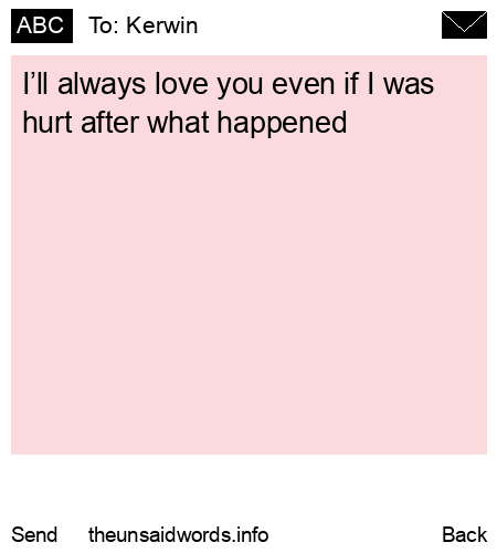 unsent message to Kerwin 