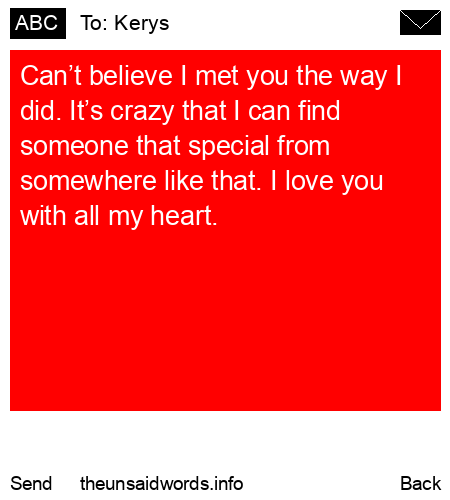 unsent message to Kerys
