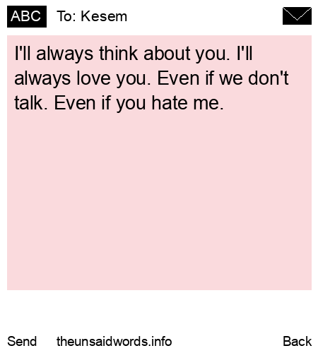 unsent message to Kesem