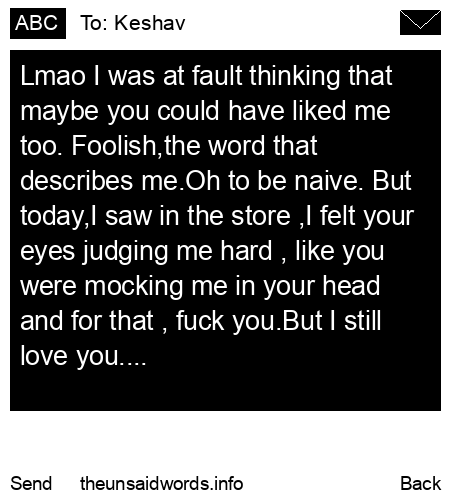 unsent message to Keshav