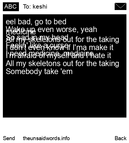 unsent message to keshi