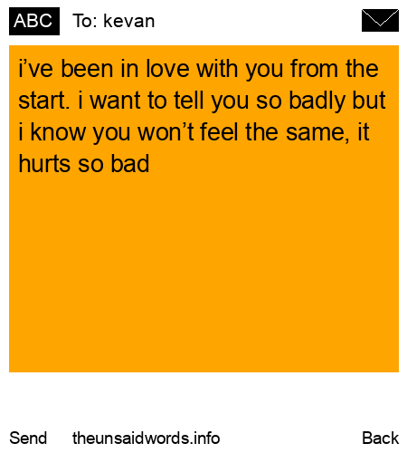 unsent message to kevan