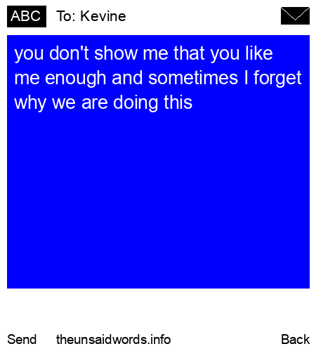 unsent message to Kevine