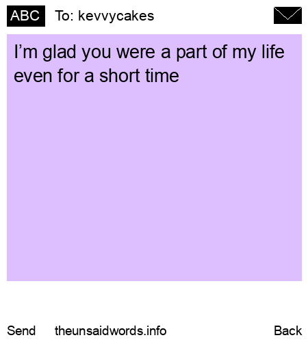 unsent message to kevvycakes