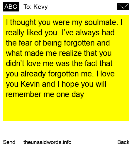 unsent message to Kevy