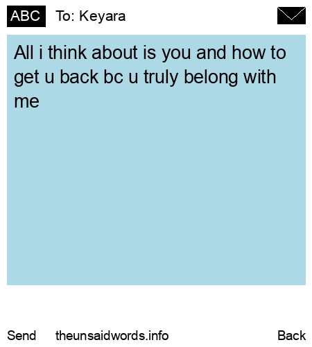unsent message to Keyara