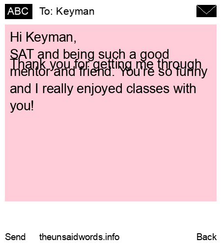 unsent message to Keyman