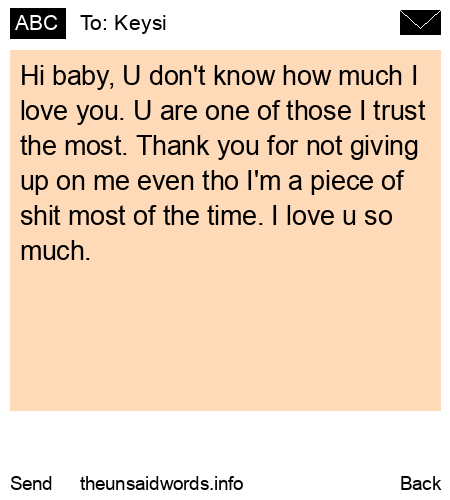 unsent message to Keysi