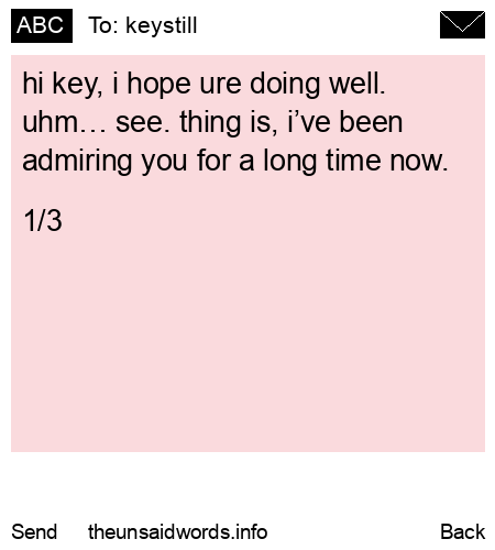 unsent message to keystill