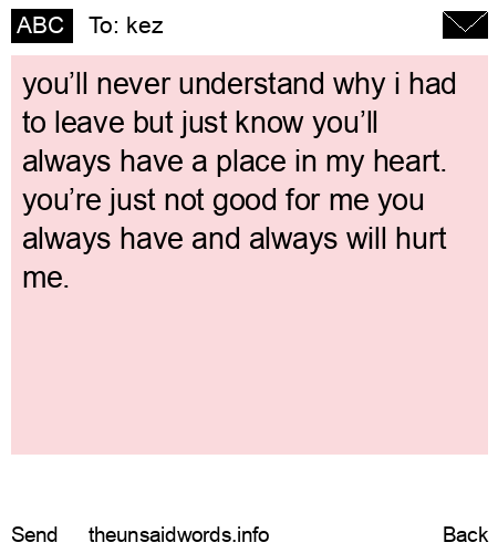 unsent message to kez