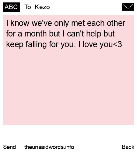 unsent message to Kezo