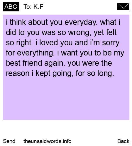 unsent message to K.F