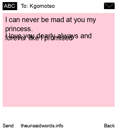 unsent message to Kgomotso 