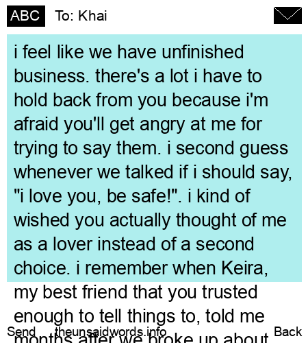 unsent message to Khai