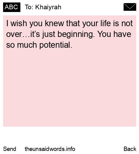 unsent message to Khaiyrah