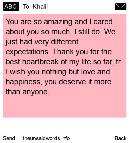 unsent message to Khalil
