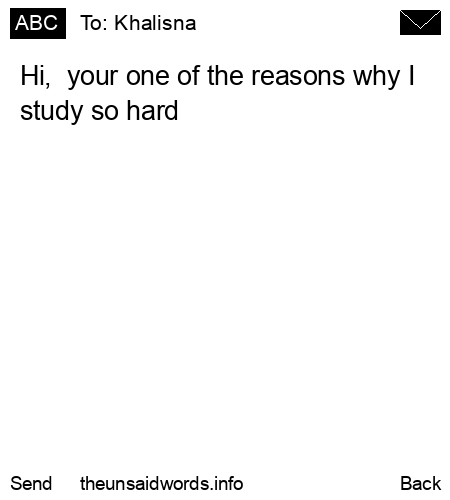 unsent message to Khalisna
