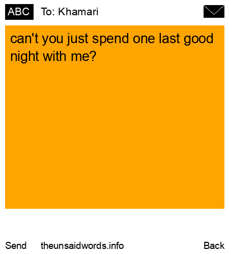 unsent message to Khamari