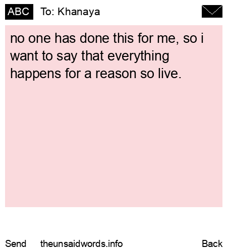 unsent message to Khanaya