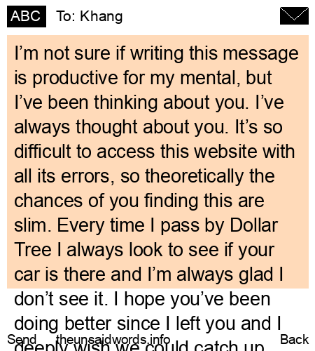 unsent message to Khang
