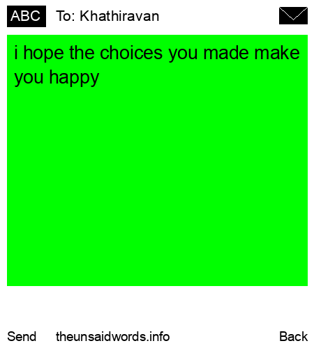 unsent message to Khathiravan 