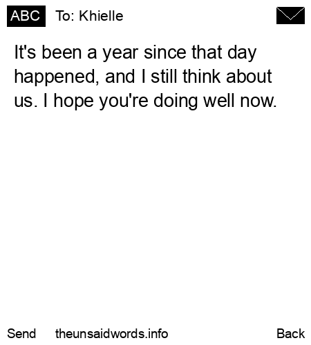 unsent message to Khielle