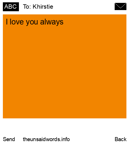 unsent message to Khirstie