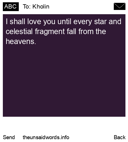 unsent message to Kholin 