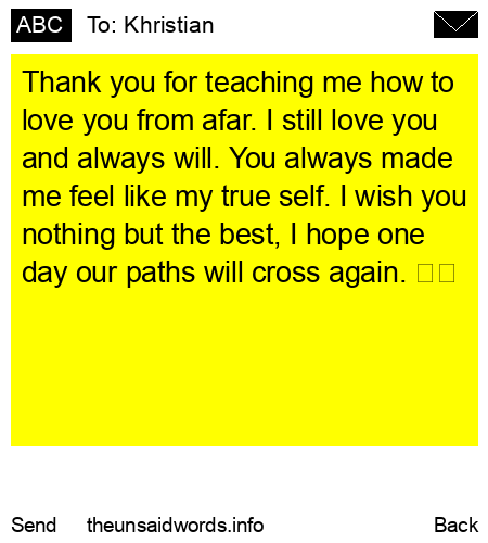 unsent message to Khristian