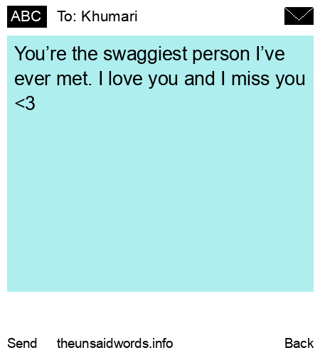 unsent message to Khumari