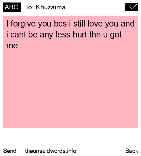 unsent message to Khuzaima