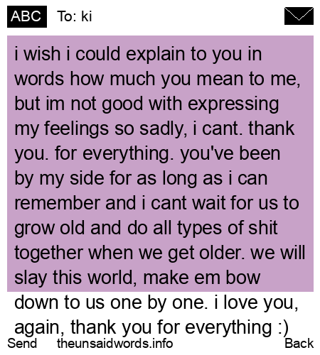 unsent message to ki