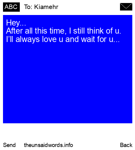 unsent message to Kiamehr