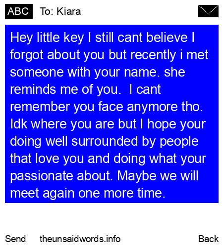 unsent message to Kiara