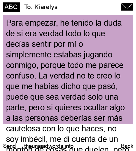 unsent message to Kiarelys