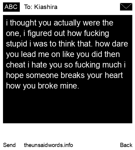 unsent message to Kiashira
