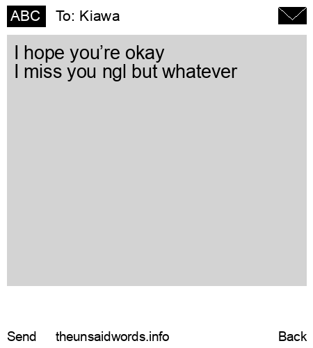 unsent message to Kiawa