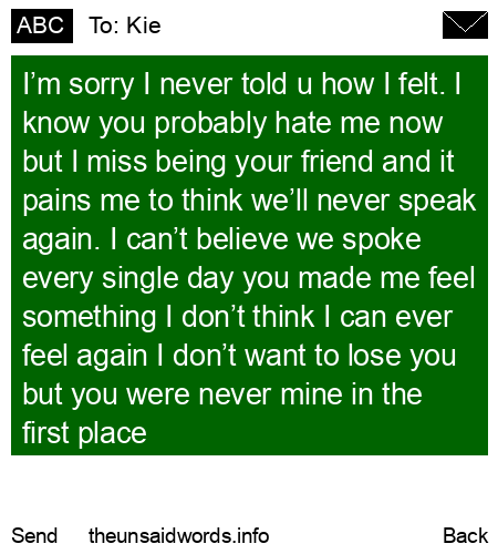 unsent message to Kie
