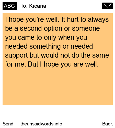 unsent message to Kieana