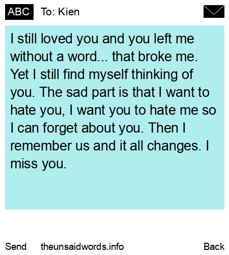 unsent message to Kien