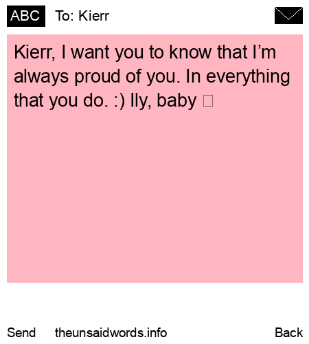 unsent message to Kierr