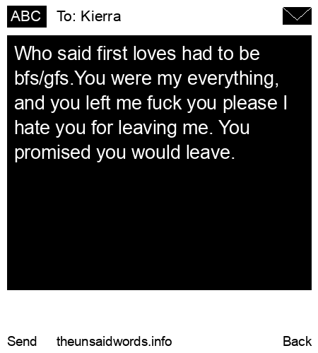 unsent message to Kierra
