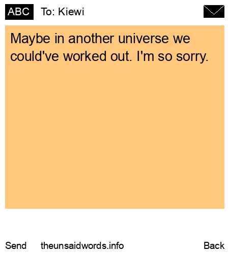 unsent message to Kiewi