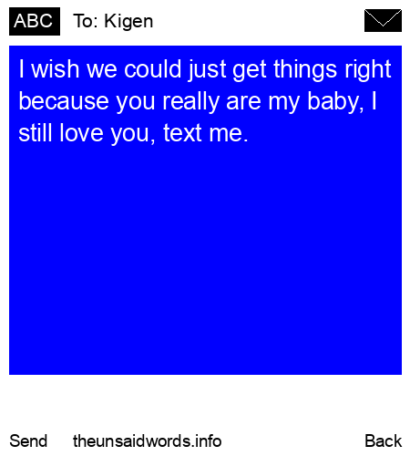 unsent message to Kigen