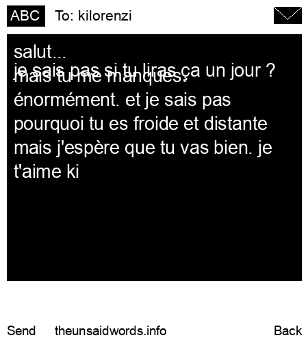 unsent message to kilorenzi