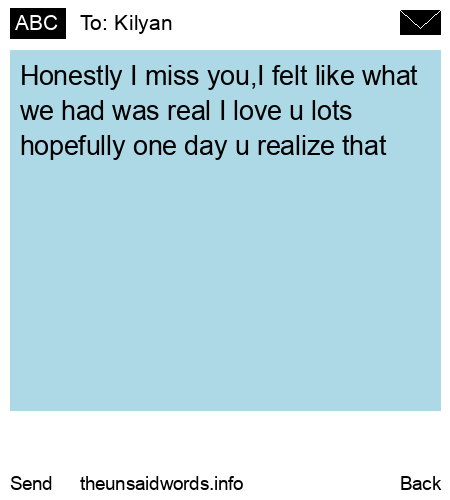 unsent message to Kilyan 