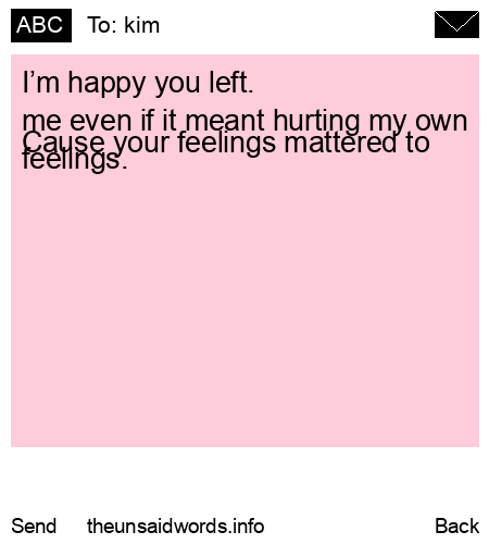 unsent message to kim