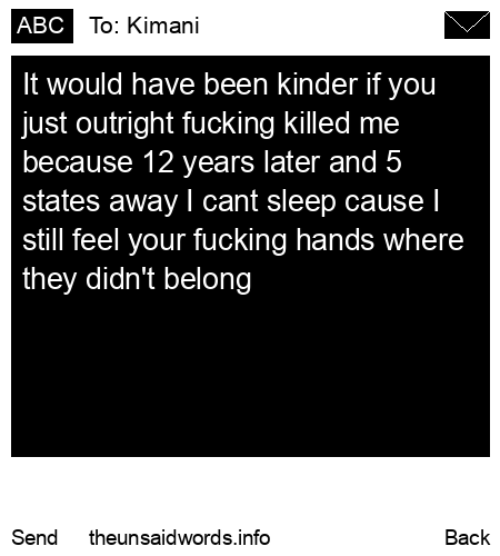 unsent message to Kimani