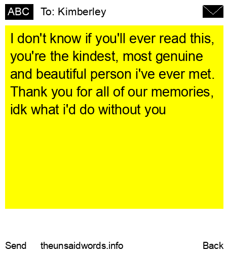 unsent message to Kimberley