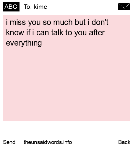 unsent message to kime